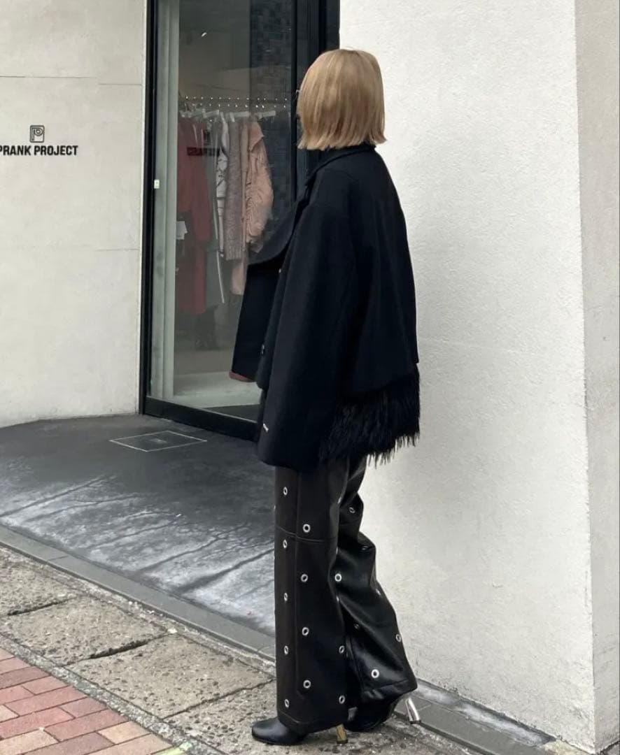 prankproject 新作裾ファーコートfarlayeredpea coat