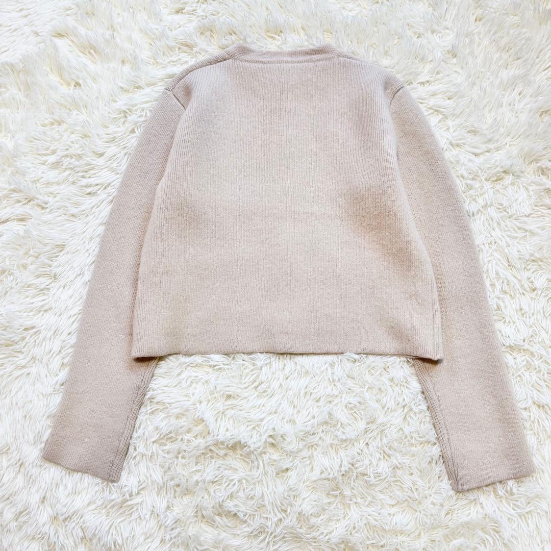 【美品】anuans アニュアンス ラクーンブレンドノーカラーニットジャケット