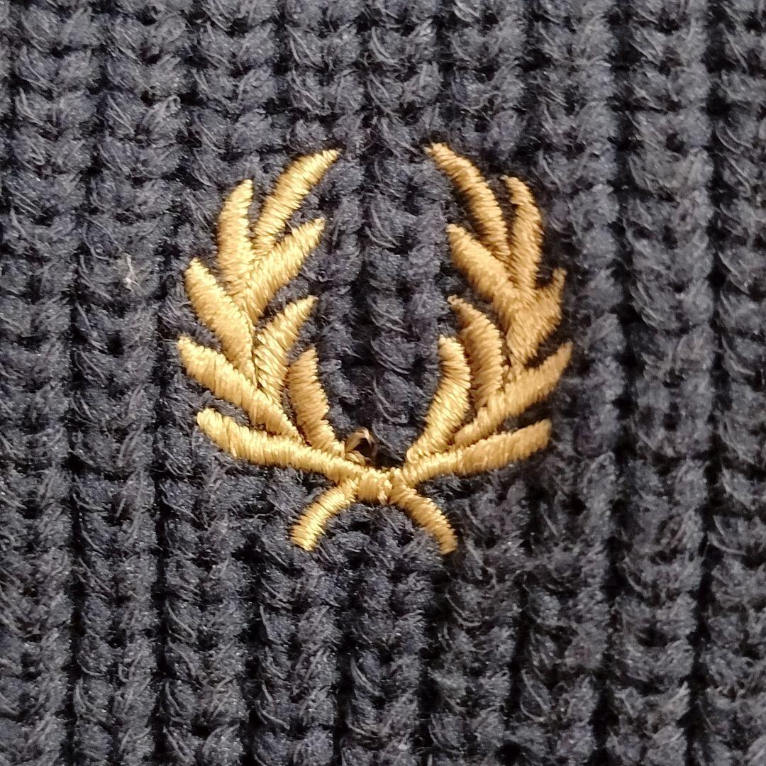 フレッドペリー レイビームス 別注 ネイビー チップドカラーカーディガン