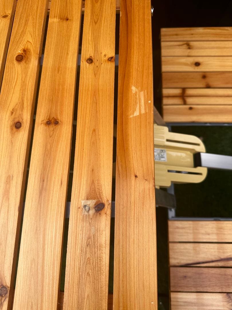 木製　折りたたみアウトドアテーブル　チェア一体型