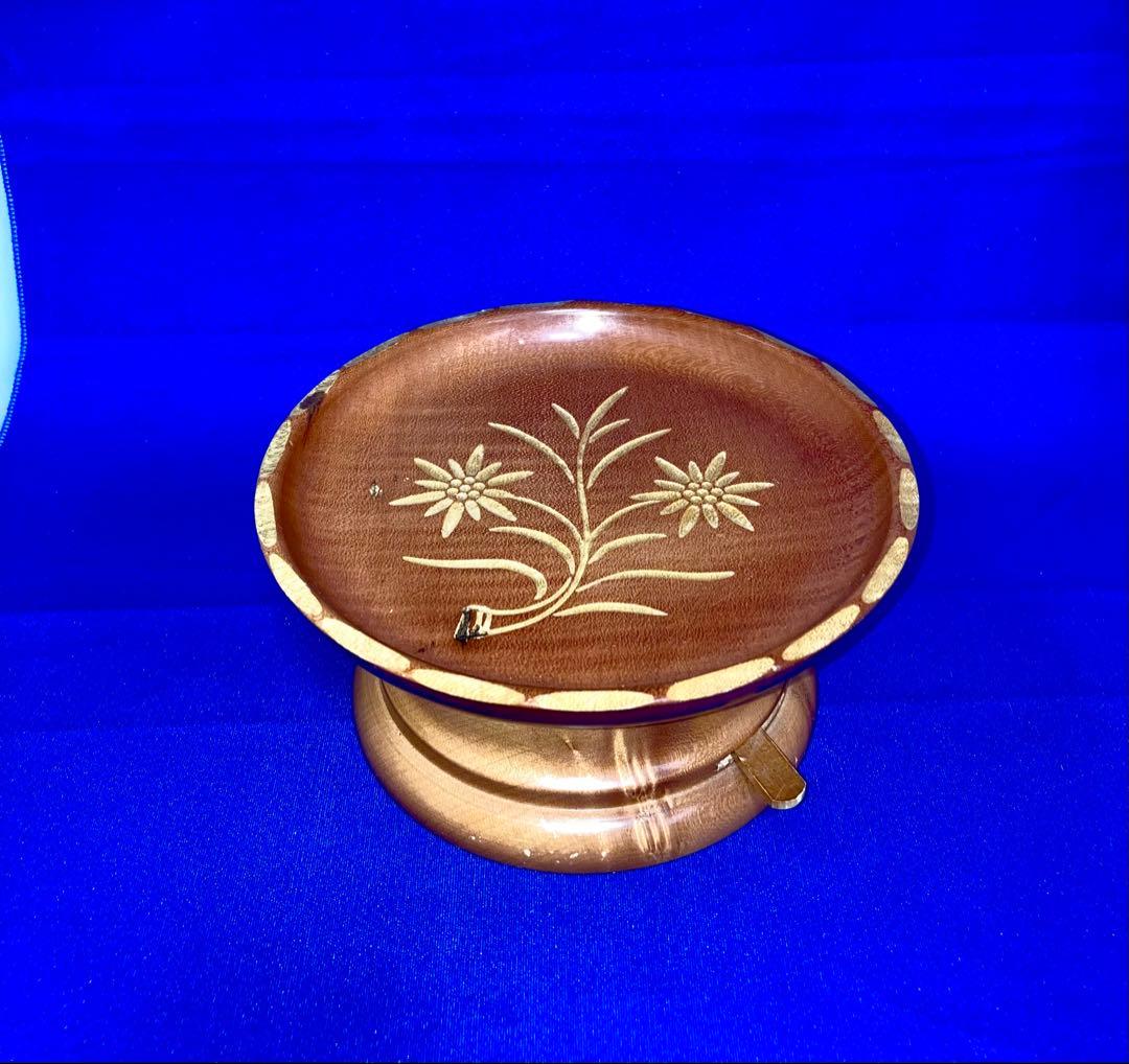 オルゴール　リュージュ・ロマンス　花柄木製皿3枚セット