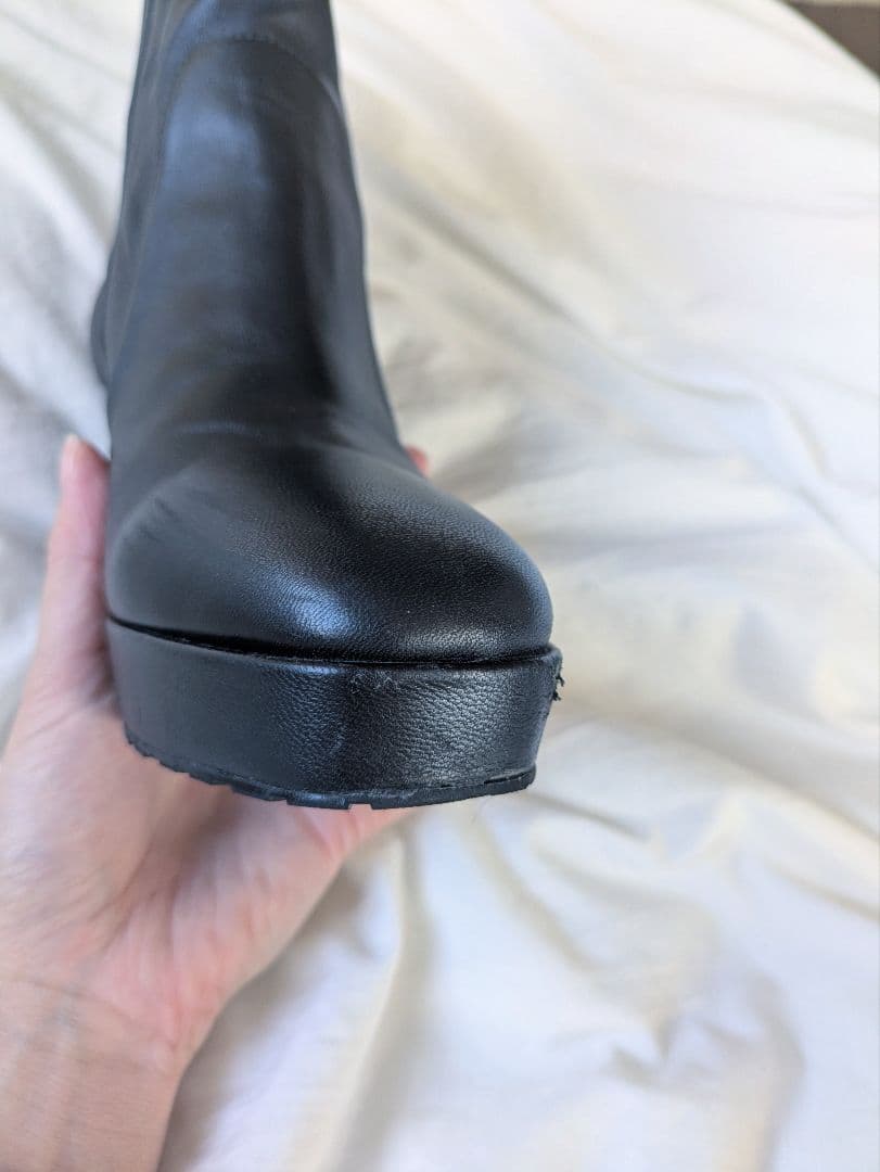 Mode et Jacomo シンプルストレッチショートブーツ（黒）