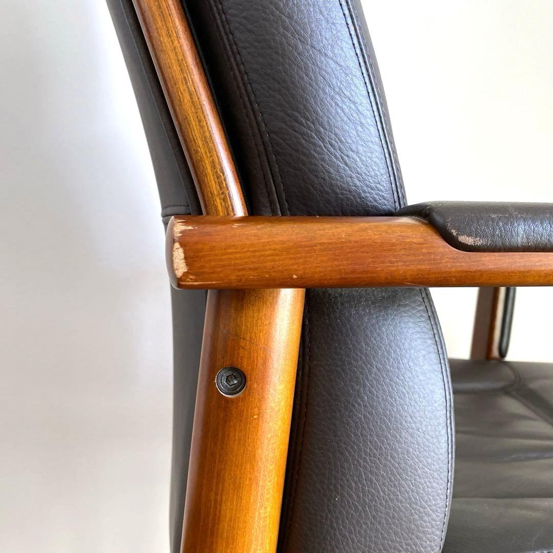 karimoku 本革張りデスクチェアー