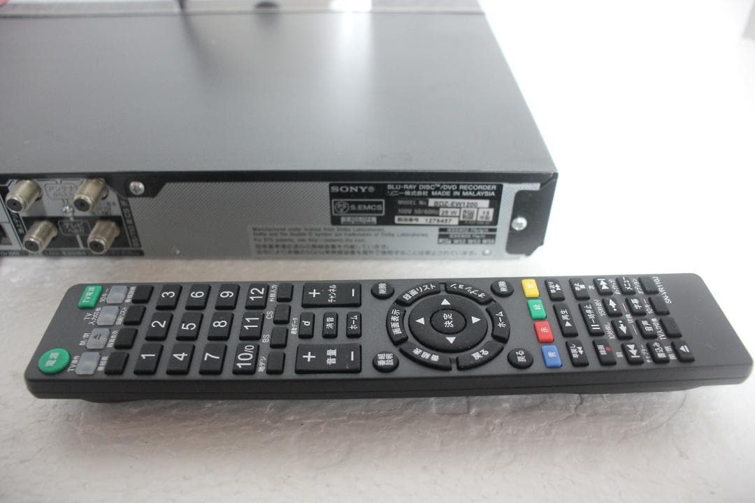 【内部徹底清掃】SONY BDZ-EW1200 1TB ブルーレイ リモコン