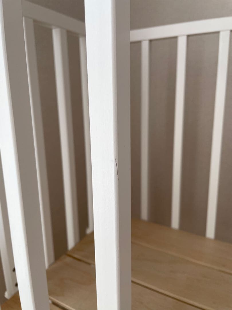 大和屋　そいねーる3 ホワイト　木製ベビーベッド マットス付き