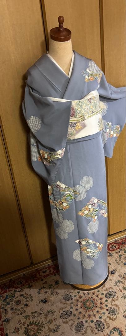 美しい日本の着物【京林】京屋林蔵 友禅と手刺繍　逸品訪問着　4点セット