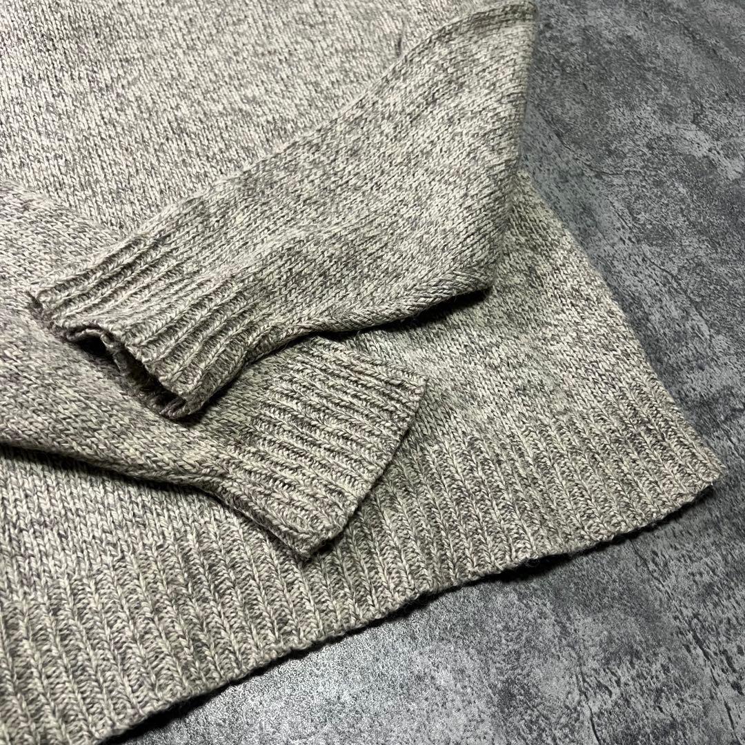【vintage】希少　USA製　ヘンリーネックニット　グレー　古着　一点物