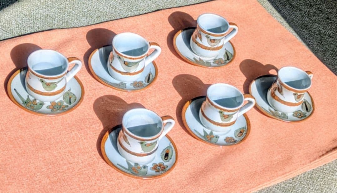 【6客セット】メキシコ トナラ焼き デミタスカップ＆ソーサー