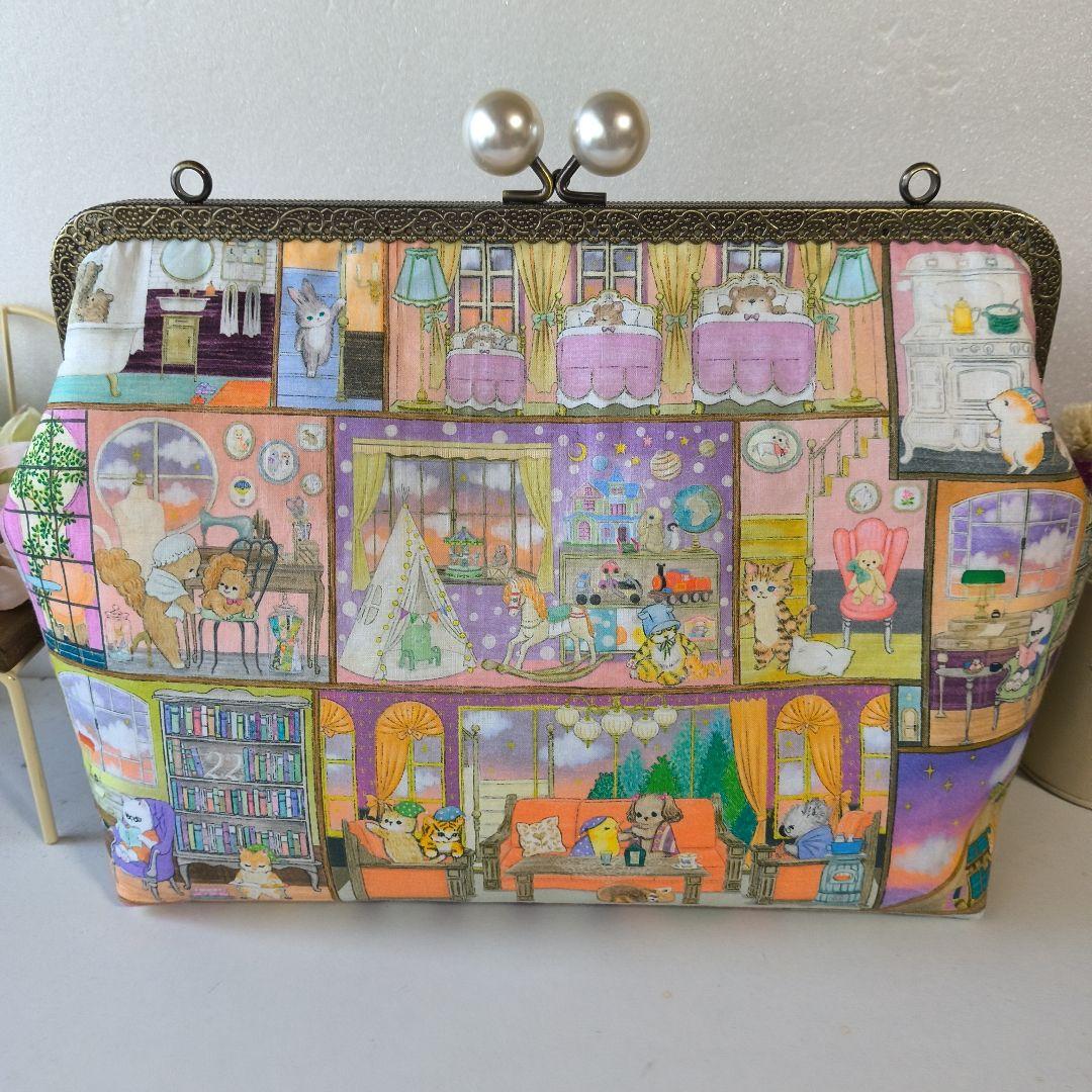 ユキエモン♥がま口バッグ♥ハンドメイド