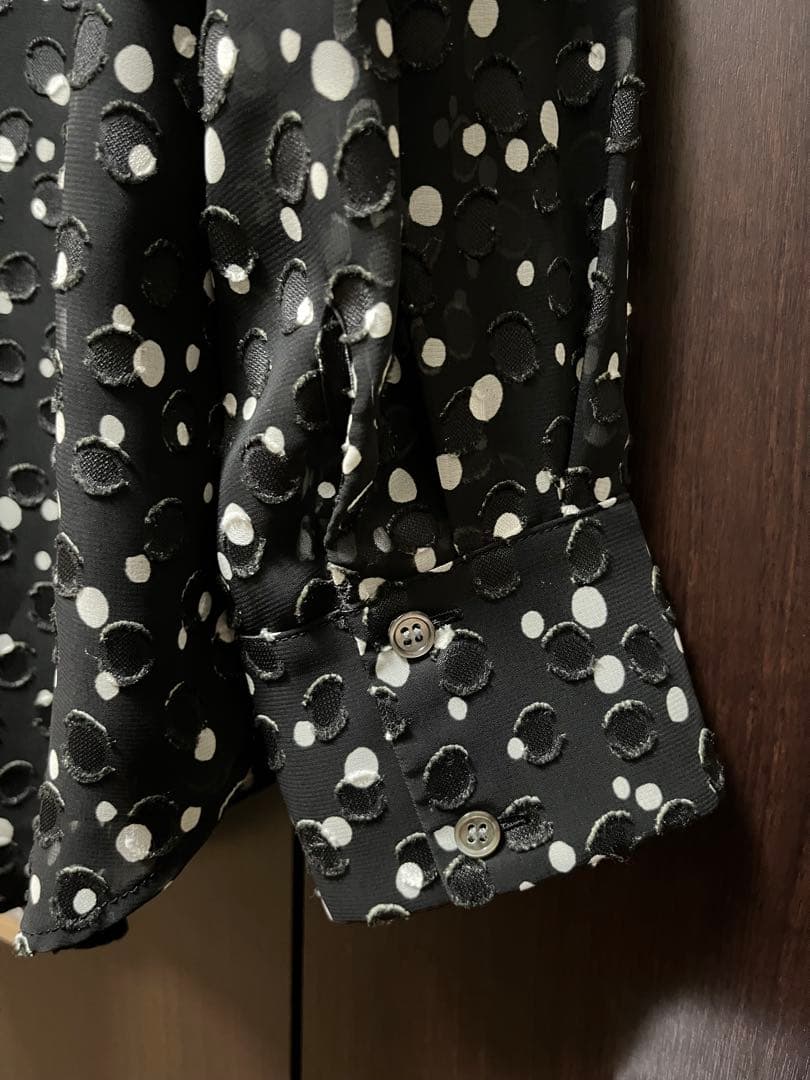theory luxe シアー素材　ドット柄ブラウス　黒　38