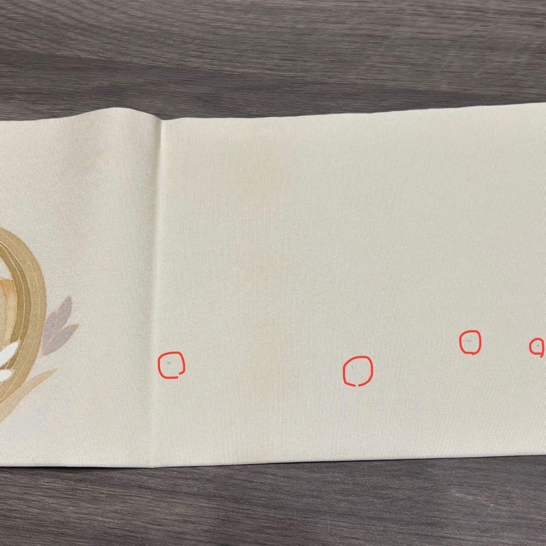 【専用】名古屋帯 正絹 白 手描友禅 塩瀬 花丸so253