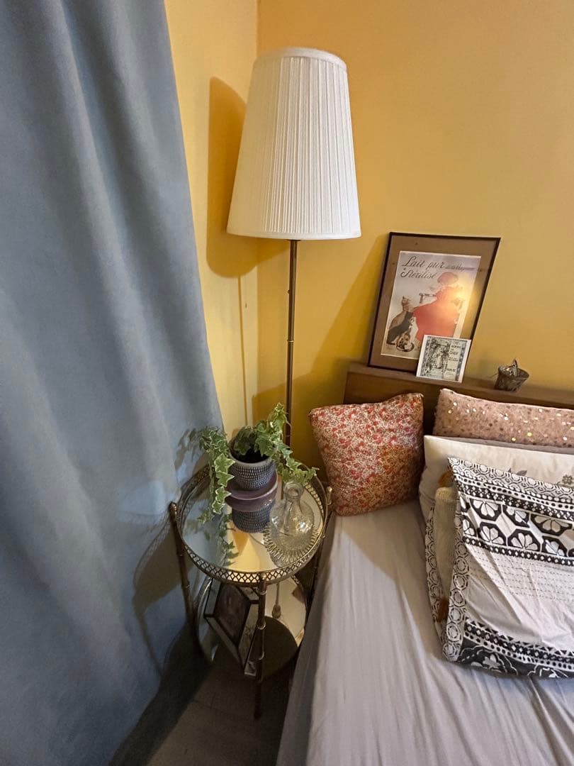 ちぃページ　アンティーク調　サイドテーブル&フロアライト