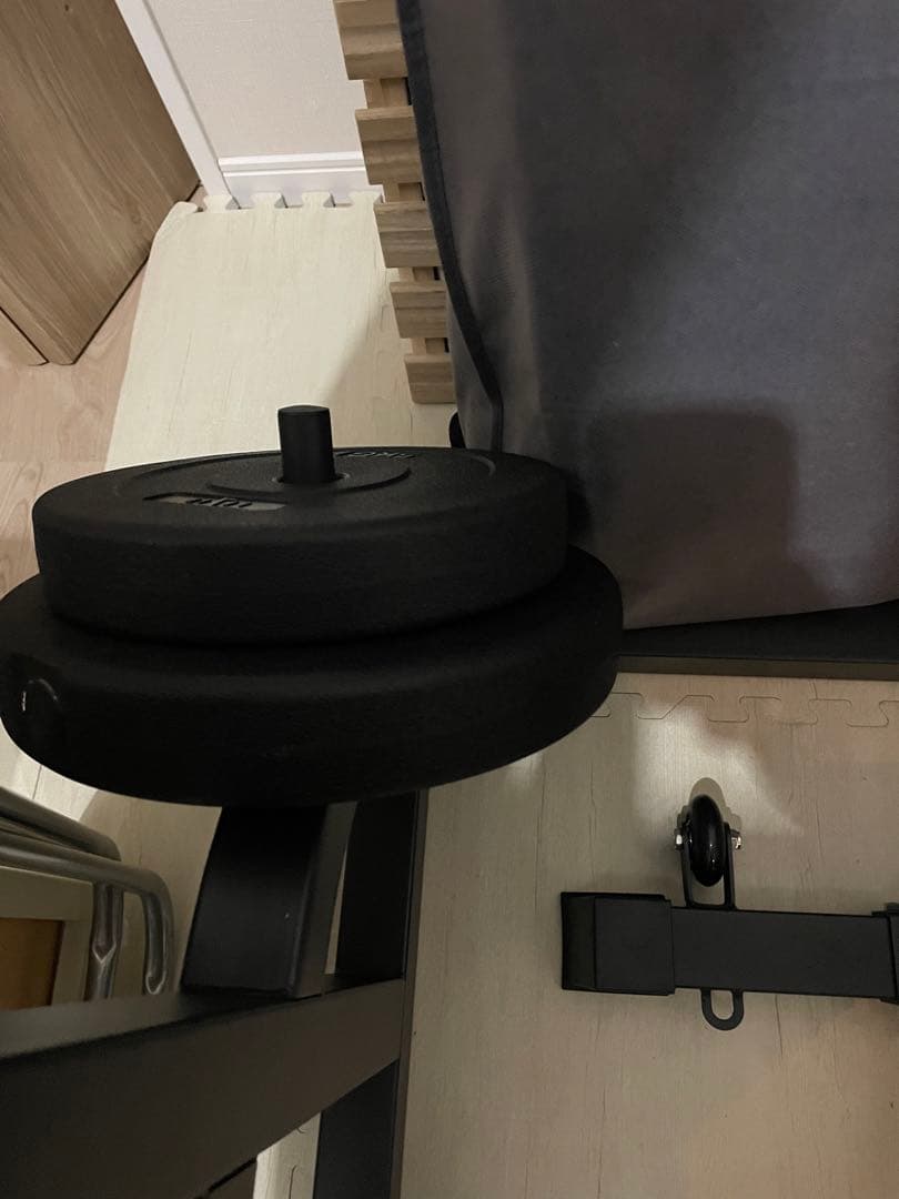 美品 トレーニングベンチ バーベルスタンド バーベル セット バーベルスクワット