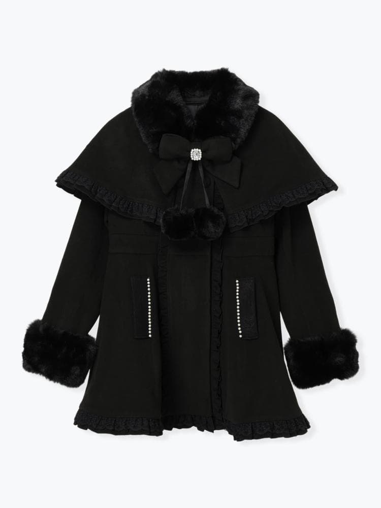 [NOEMIE]新品ゴシックフリルレースアップケープコート