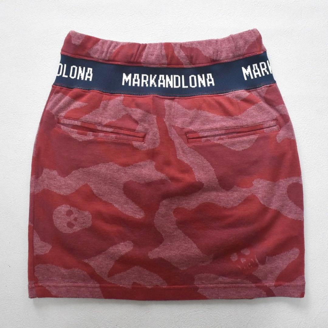 MARK & LONA スウェットスカート 36 カモフラ スカル柄 ロゴリブ