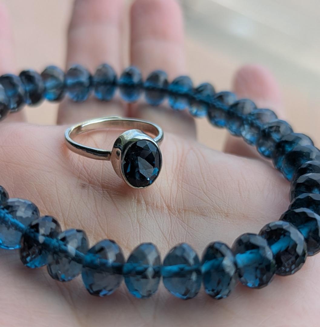 【Yu select】【極上】ロンドンブルートパーズ カットブレスレット