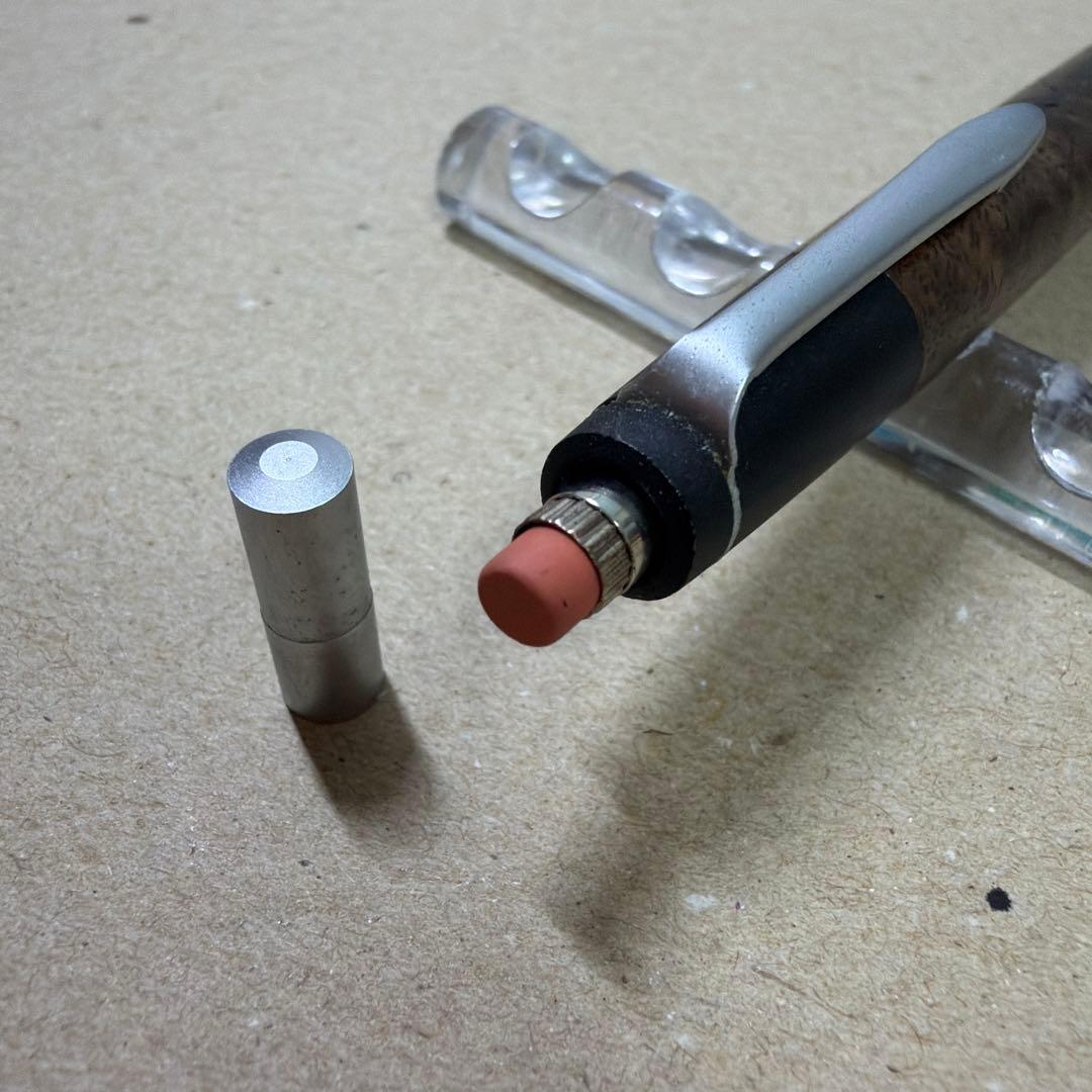 中古品 野原工芸 胡桃 クルミ シャーペン 0.5mm シルバー金具 旧型