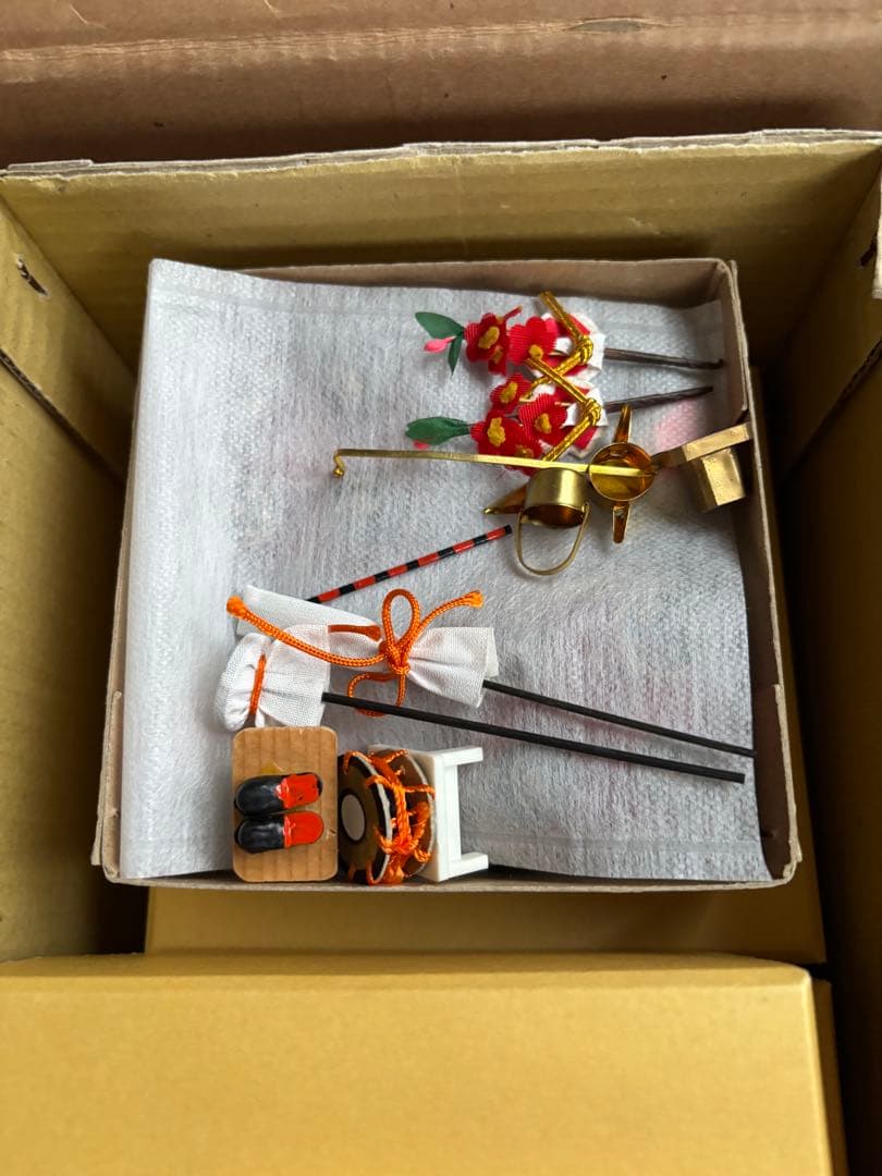 摩多呂雛人形 ガラスケース付き電気、オルゴール付き