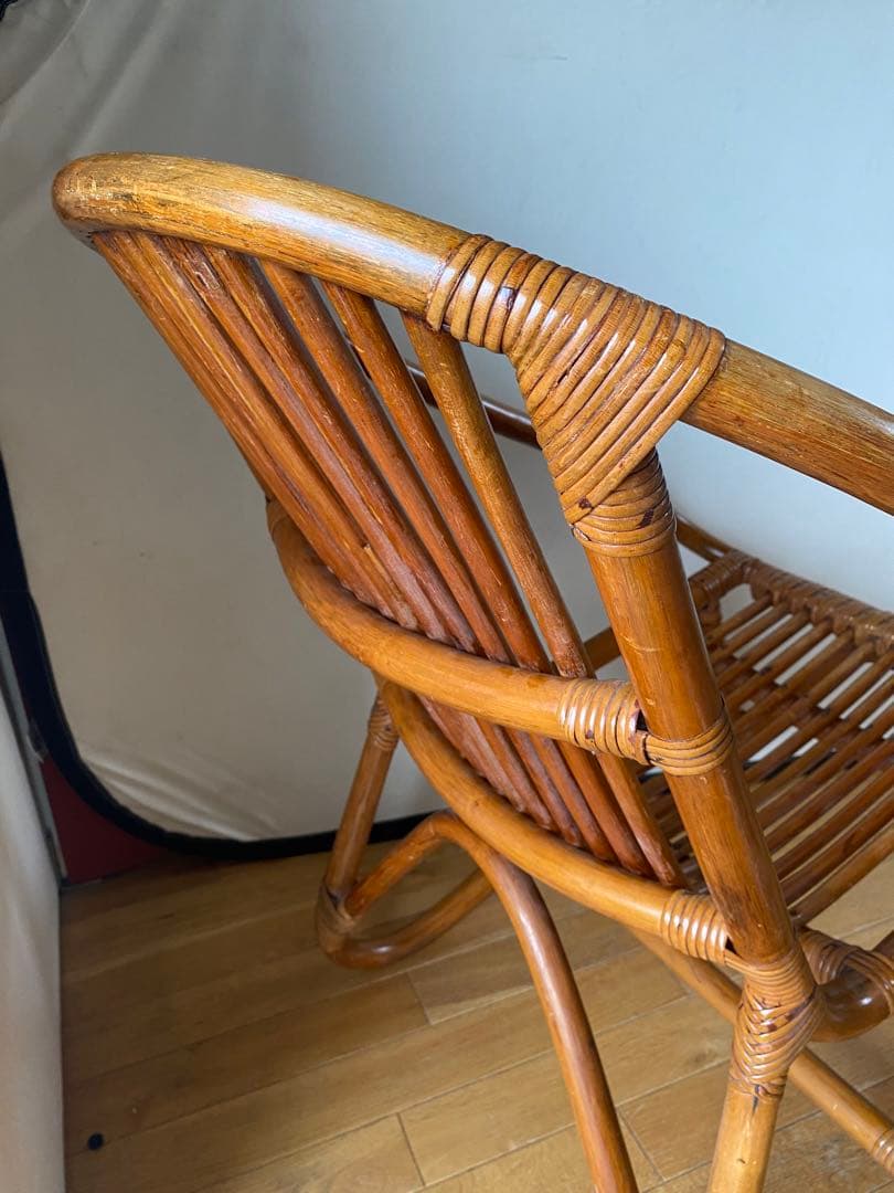 70s 80s ヴィンテージ ラタン チェア　希少　昭和 椅子 レトロ アジアン