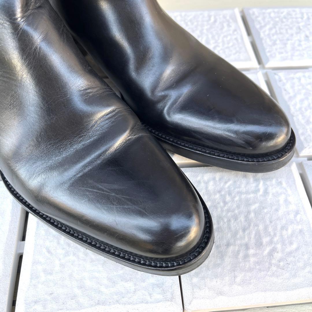 37 SARTORE ダブルベルト　ロングブーツ　黒　レザー　24