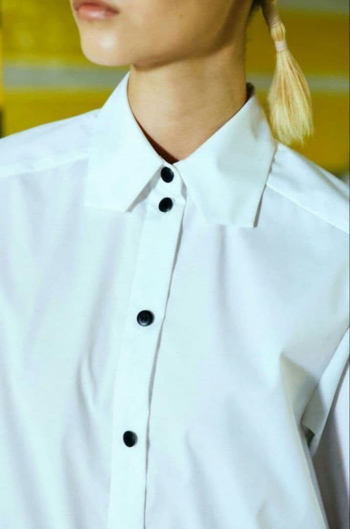 oOoOoO　アシンメトリーシャツ　変形　38 白　ナゴンスタンス