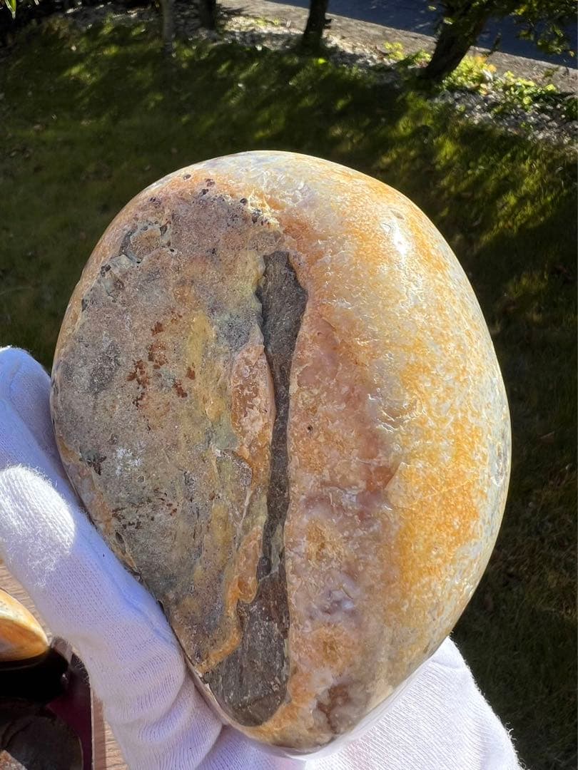 C5トレジャーメノウ 台付き 瑪瑙 風水 聚宝盆アゲート