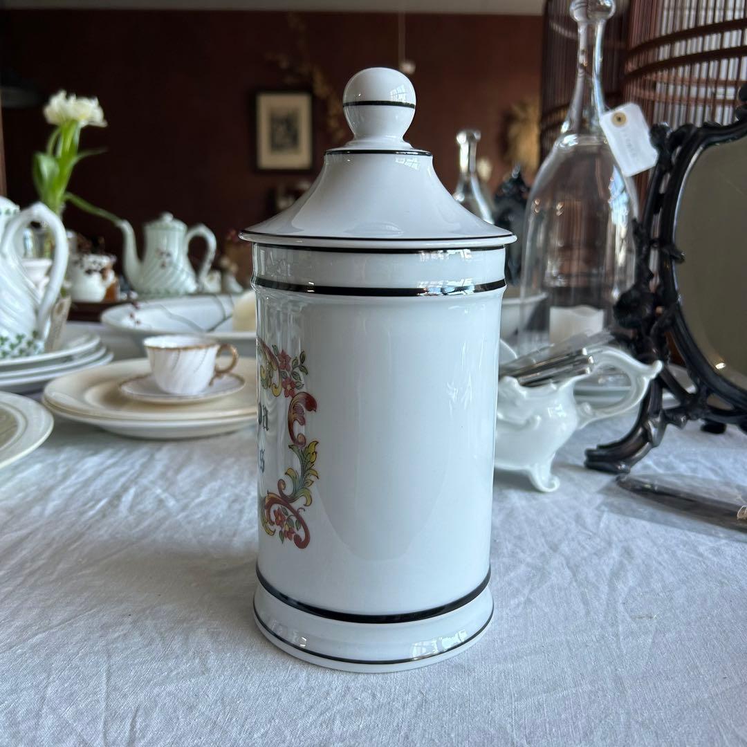 フランスアンティーク　リモージュ ファーマシーポット 蓋付 薬壺 高さ24㎝