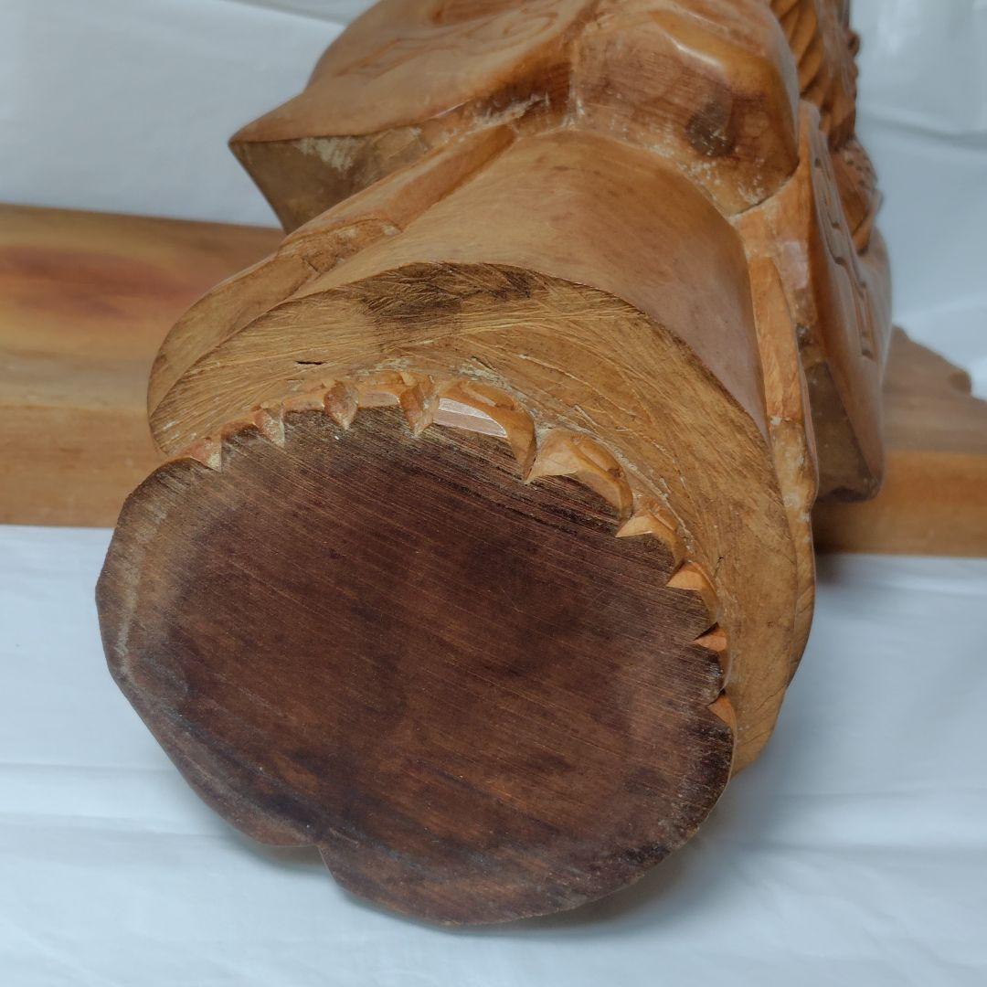 貴重！北海道アイヌ【手彫り】木製彫刻 ニポポ人形★約46cm★置物【ヴィンテージ