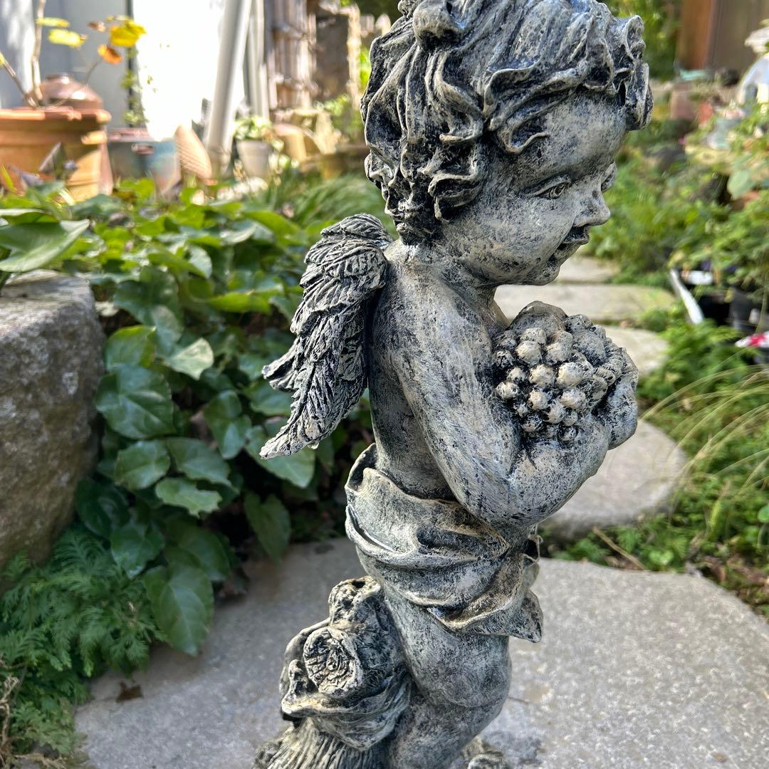 大型ガーデンオーナメント　オブジェ　元気なケルビム　新品未使用保管品