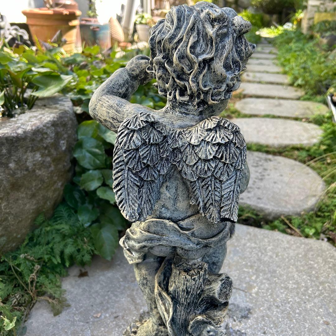 大型ガーデンオーナメント　オブジェ　元気なケルビム　新品未使用保管品