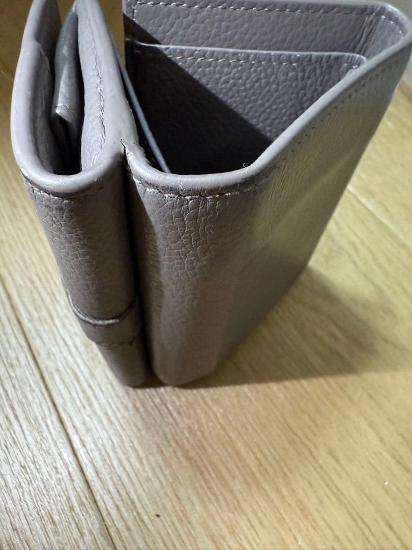 YSL グレー レザー 財布 三つ折財布