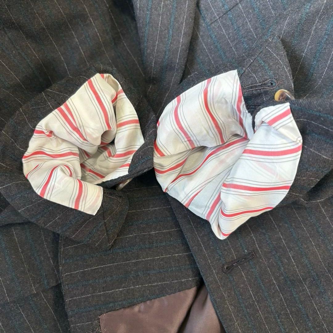 【美品】HERMES エルメス　カシミヤ混　ストライプ セットアップ　スーツ