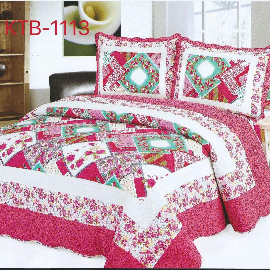 キルトベッドカバー3点セット綿マルチカバー キルティング 316