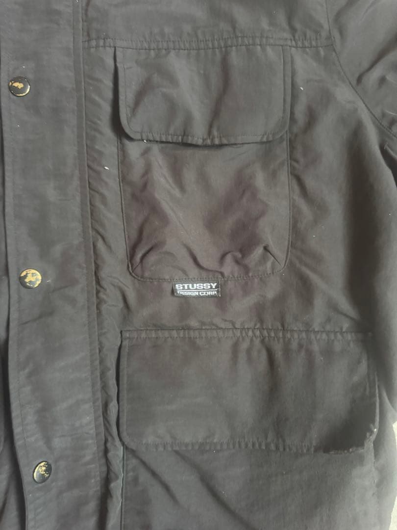 STUSSY ブラック ナイロンジャケット Lサイズ