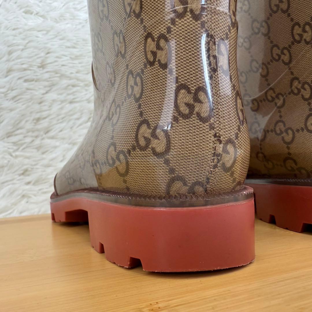 専用 セール対象外品 美品 GG GUCCI グッチ レインブーツ 長靴 23㎝