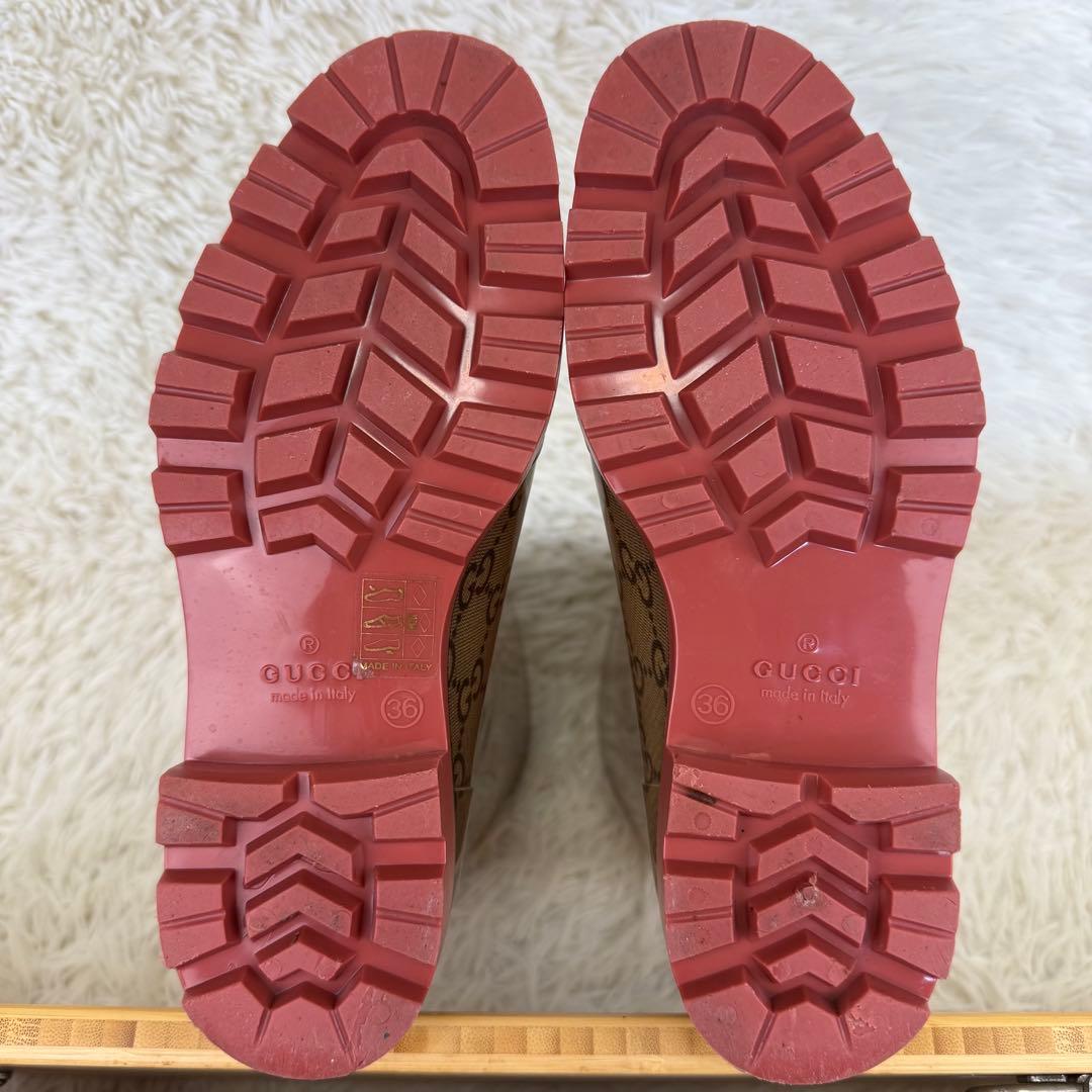 専用 セール対象外品 美品 GG GUCCI グッチ レインブーツ 長靴 23㎝