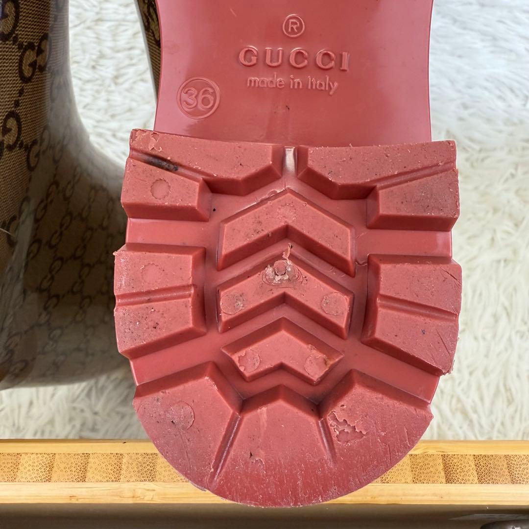 専用 セール対象外品 美品 GG GUCCI グッチ レインブーツ 長靴 23㎝