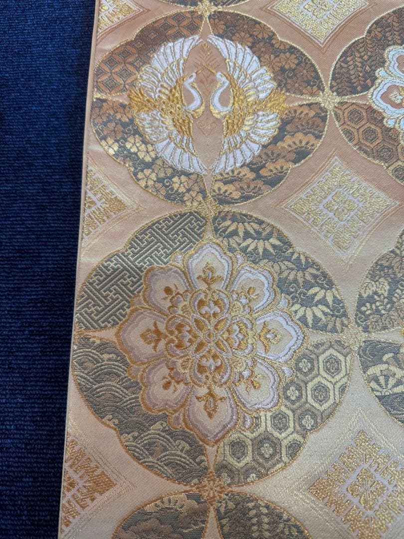 1917 袋帯 古代彫金紋  西陣織   金糸　高級上質上品　約440cm未使用