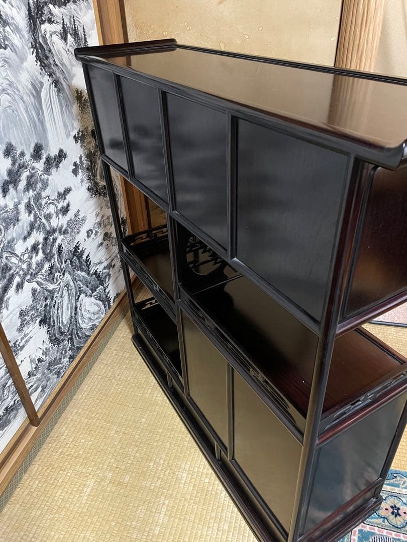 茶棚　アンティーク家具　唐木　花梨　紫檀　収納棚　中国家具　骨董品　古美術品
