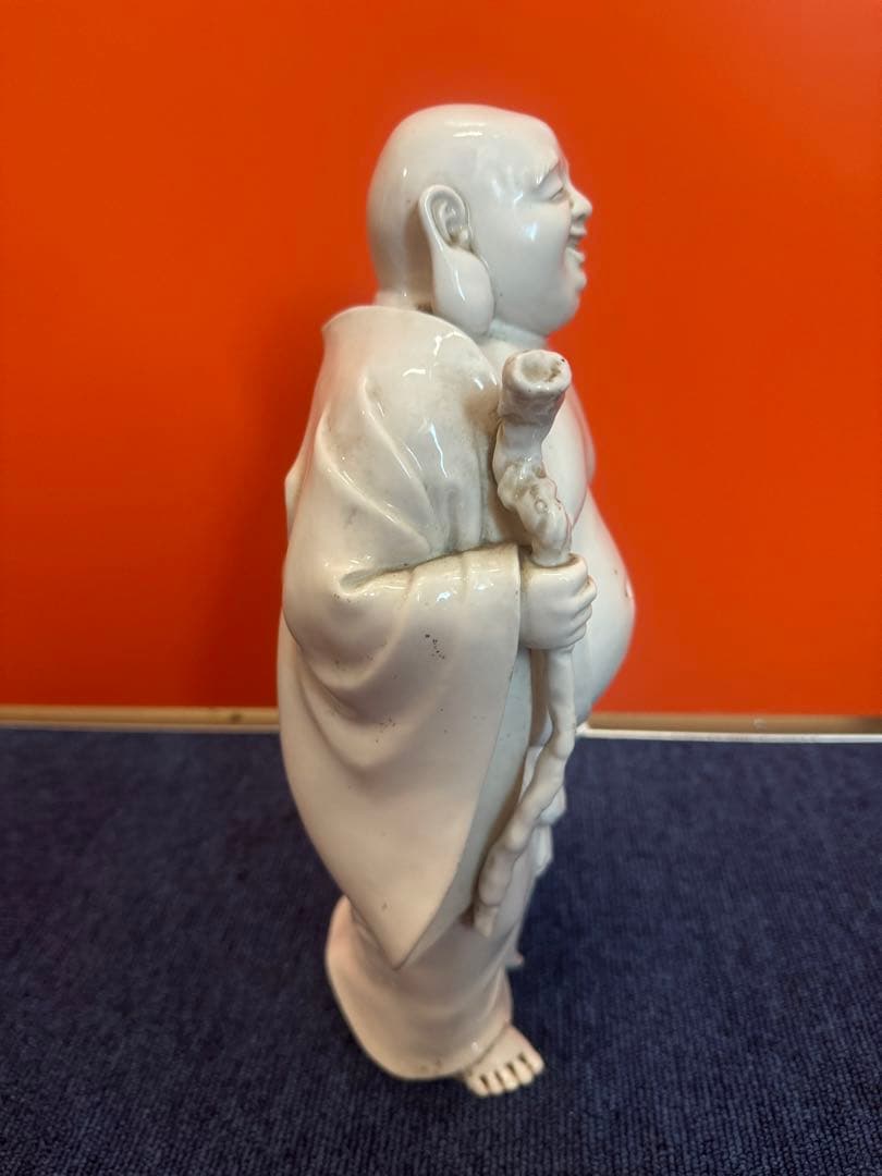 1620 縁起物 陶器 七福神 布袋様 布袋尊様 置物 骨董品 陶磁器 白磁