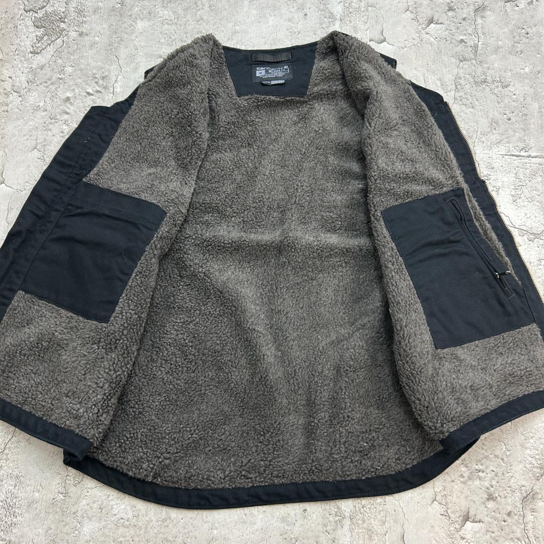 り*ぃ様 Carhartt　カーハート　ダックベスト　ボアベスト　古着　ブラック
