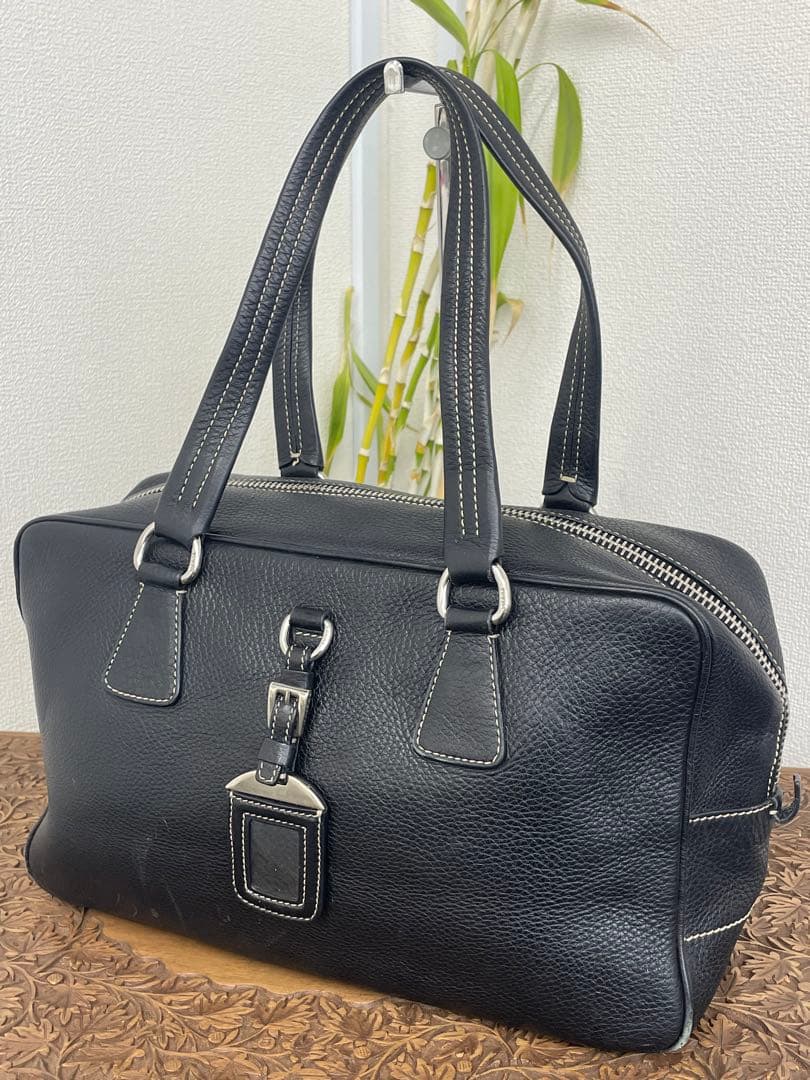 【Ｅ】PRADA ミニボストン BR2246 ブラックレザー