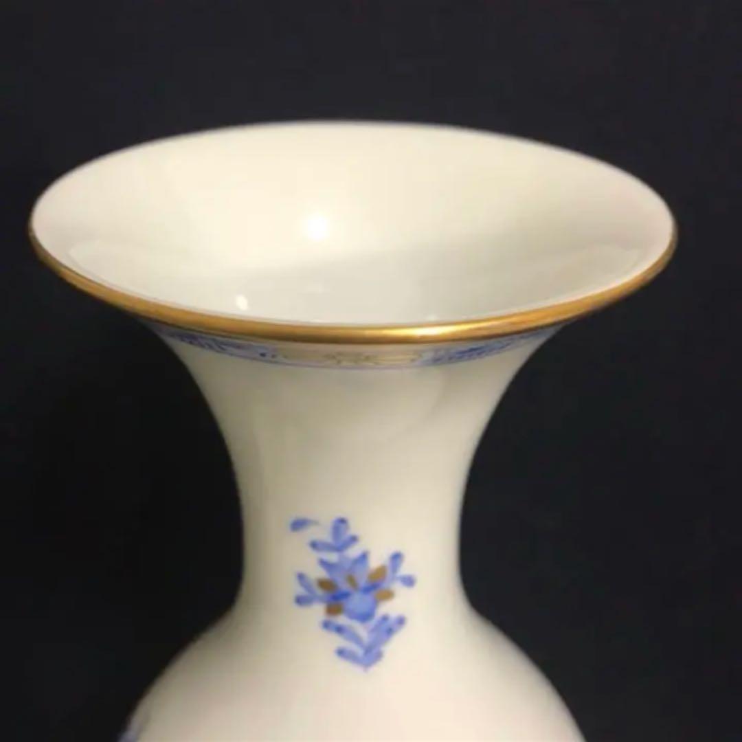 ヘレンド インドの華 ブルー 花瓶 フラワーベース   特大 34cm レア