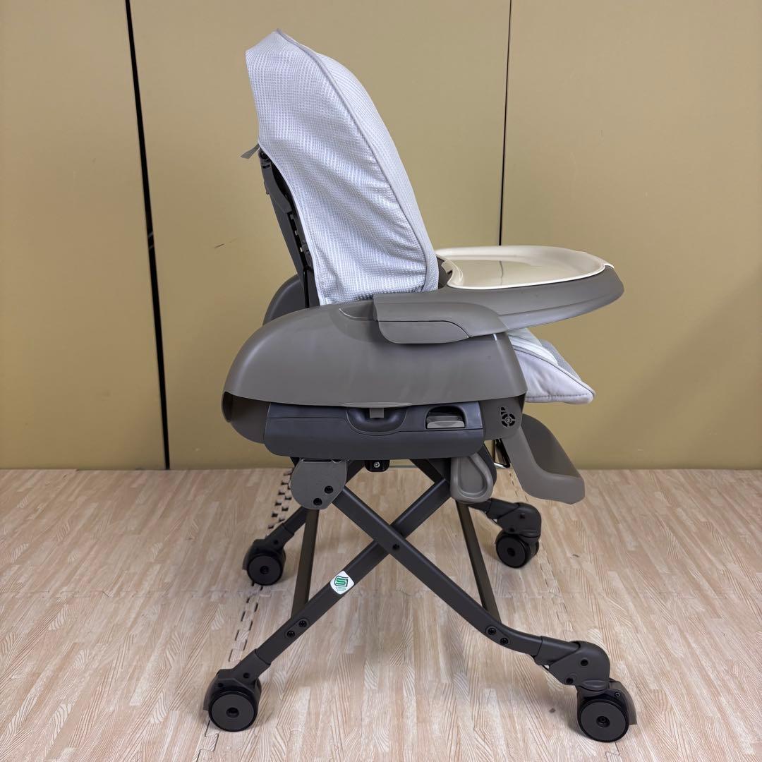 ☆未使用に近い☆コンビ　ハイローベッド＆チェア　ネムリラ　人気のグレー　トレイ付