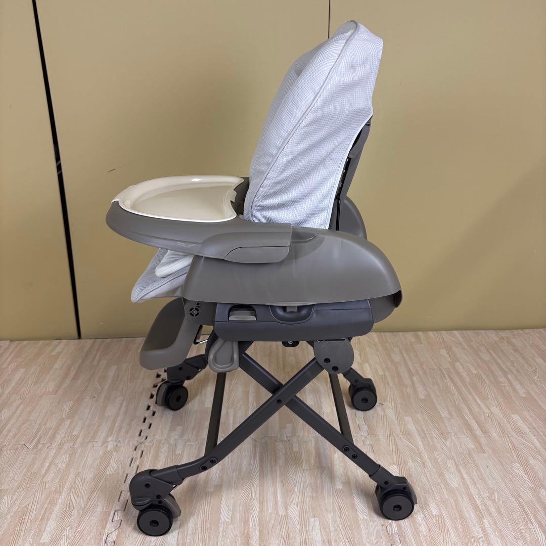 ☆未使用に近い☆コンビ　ハイローベッド＆チェア　ネムリラ　人気のグレー　トレイ付