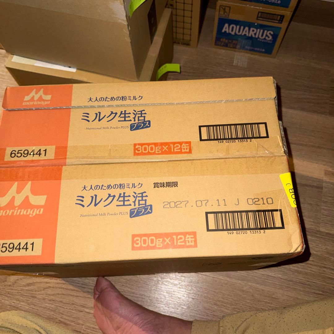 森永 ミルク生活 プラス 300g×12缶×2