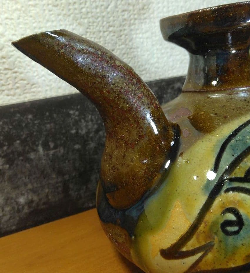 人間国宝 金城次郎 カラカラ(笑魚海老紋カラカラ) 栞 共箱 やちむん 壷屋焼