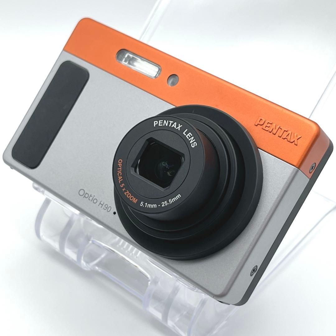 極美品 PENTAX Optio H90 オレンジ シルバー　可愛すぎるコンデジ