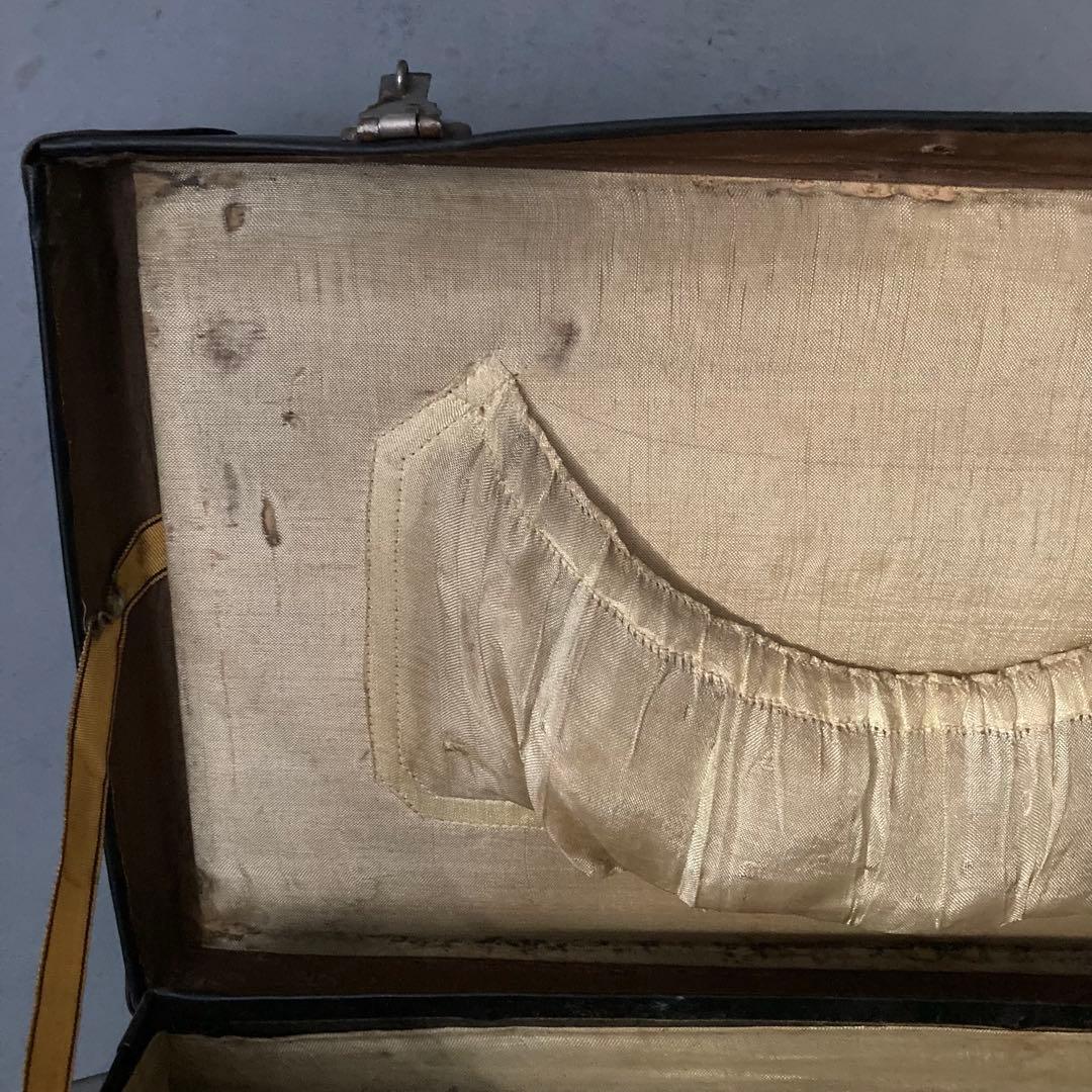 ヴィンテージ 鍵付き トランクケース トランクバッグ ブラック古道具⑤