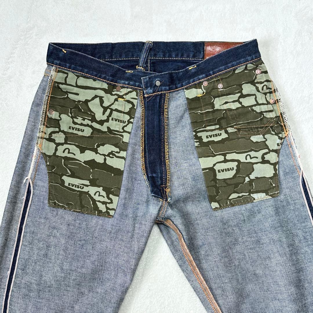 EVISU No.2 2005 大黒 ビックカモメ 赤耳 W33 デニム パンツ